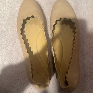 Chloe Tan Leather Ballet Flats